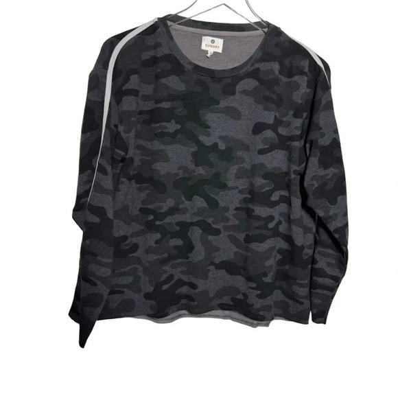 SUNDRY gray camouflage pullover sweatshirt womens size 0 XS - Picture 1 of 7